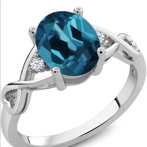 Sterling Silver London Blue Topaz ring size 7